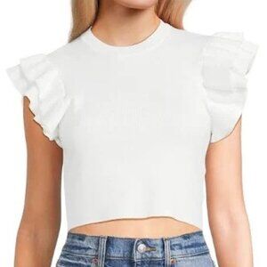 NEW KATIE J NYC juniors isla top in white